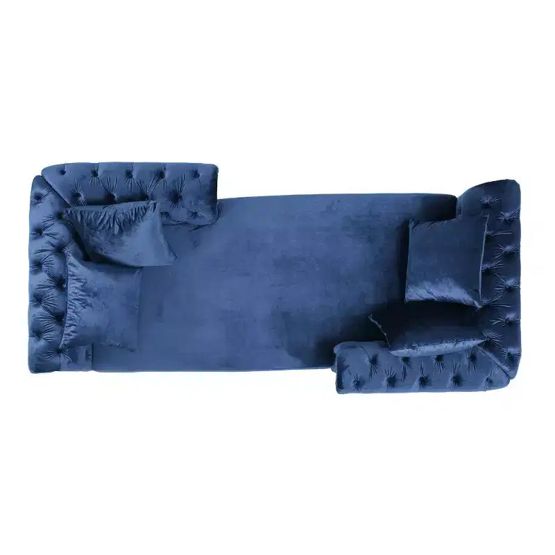 Moderner Glamour Samt-Tete-A-Tete Chaiselongue mit Akzentkissen  