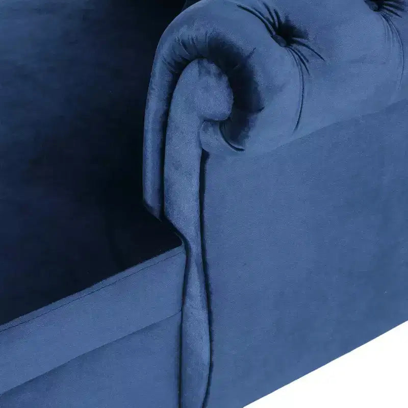 Moderner Glamour Samt-Tete-A-Tete Chaiselongue mit Akzentkissen  
