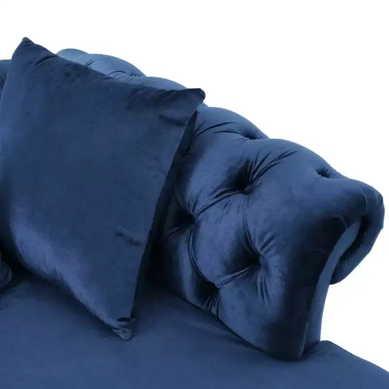 Moderner Glamour Samt-Tete-A-Tete Chaiselongue mit Akzentkissen  
