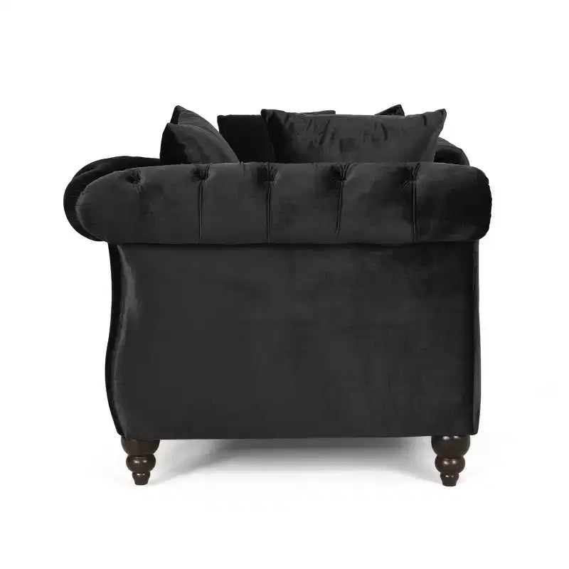 Moderner Glamour Samt-Tete-A-Tete Chaiselongue mit Akzentkissen  