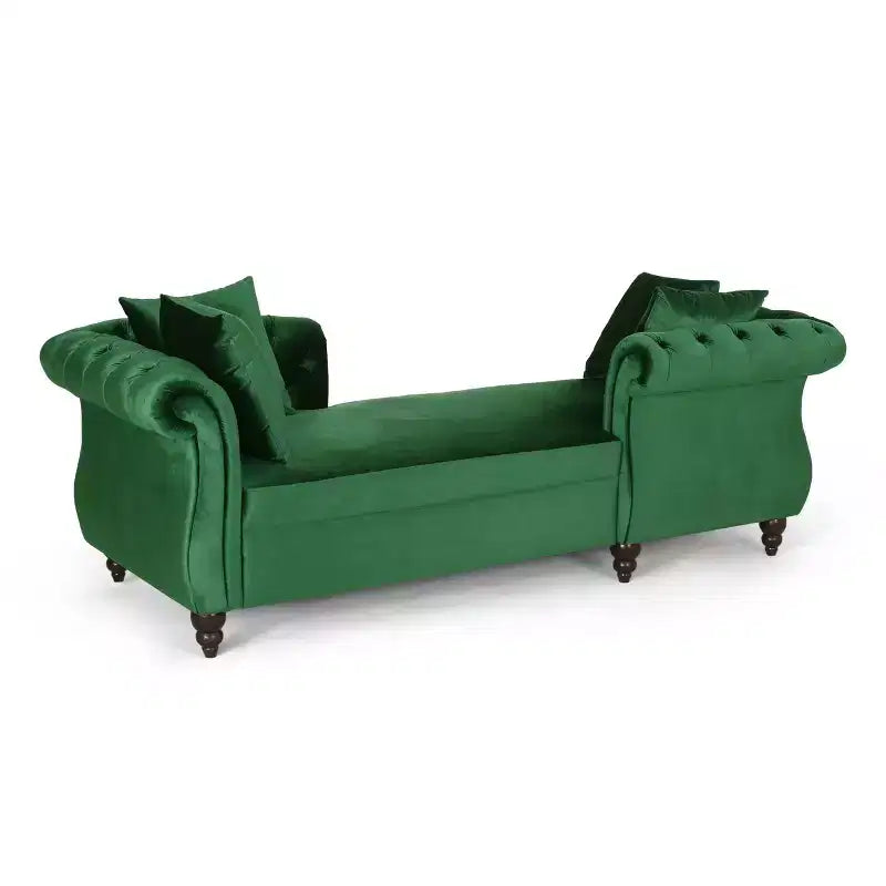 Moderner Glamour Samt-Tete-A-Tete Chaiselongue mit Akzentkissen  