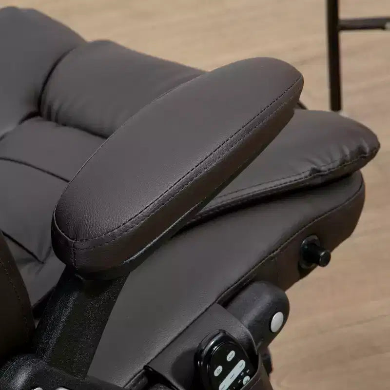 Bürostuhl mit hoher Rückenlehne und Massagefunktion mit 6-Punkt-Vibration, 5 Modi, Kunstleder beheizbarer Liegestuhl  