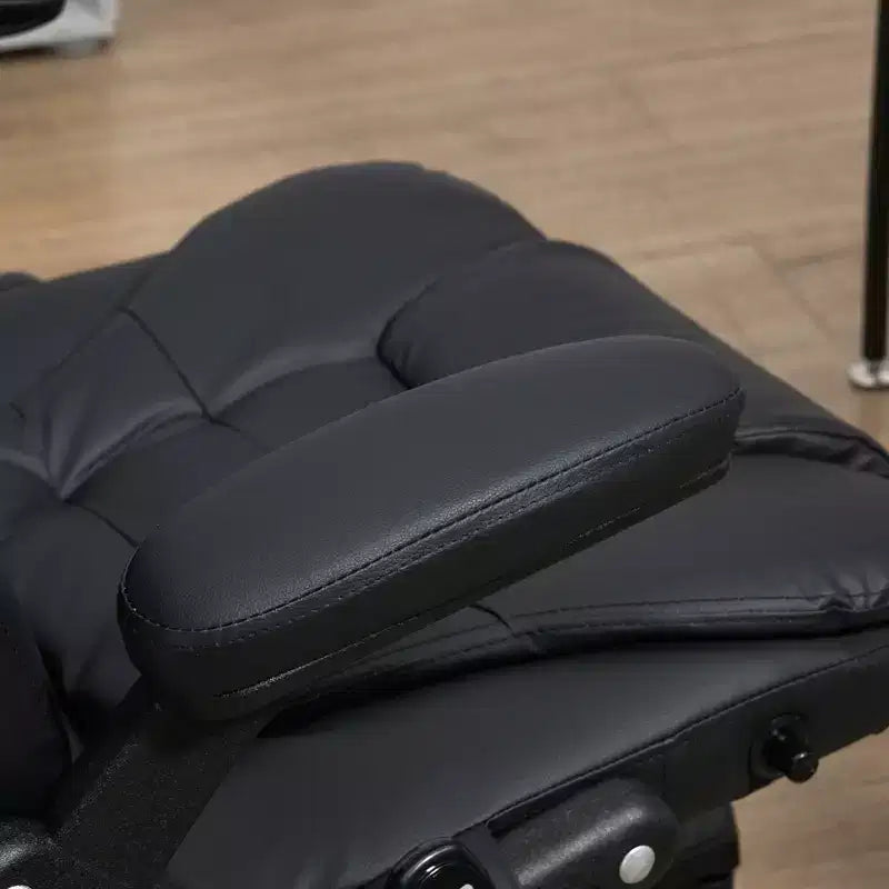 Bürostuhl mit hoher Rückenlehne und Massagefunktion mit 6-Punkt-Vibration, 5 Modi, Kunstleder beheizbarer Liegestuhl  